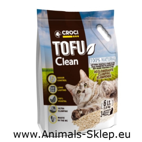 Croci żwirek zbrylający Tofu Clean 6l 2,6kg