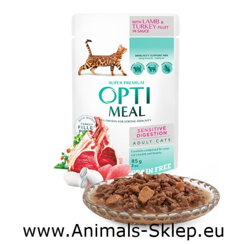 OptiMeal Sensitive Digestion jagnięcina indyk w sosie 85g