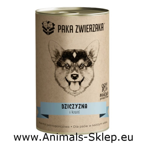 Paka Zwierzaka dziczyzna z łososiem puszka 400g