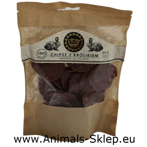Happy Snacky TrzyPsy naturalne chipsy królik 98% mięsa 100g