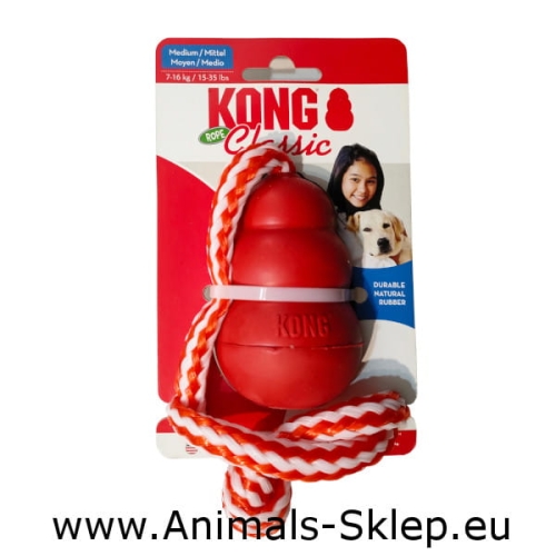 Kong Classic M Rope Zabawka dla psa z liną