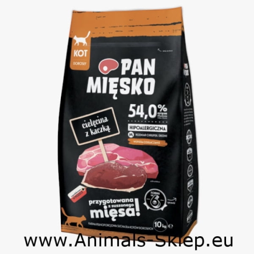 Pan Mięsko dla kota cielęcina z kaczką M 10kg