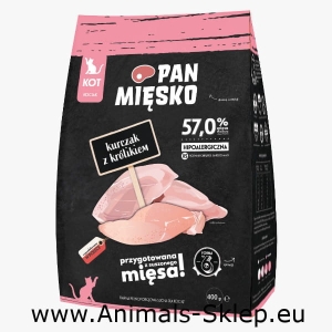 Pan Mięsko kitten dla kociąt kurczak z królikiem 400g