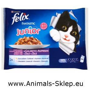 Purina Felix Fantastic Junior saszetka 4x100g kurczak łosoś