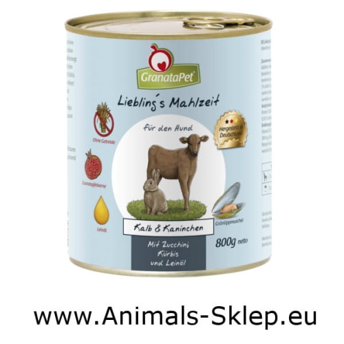 GranataPet Liebling's Mahlzeit Cielęcina Królik 800g