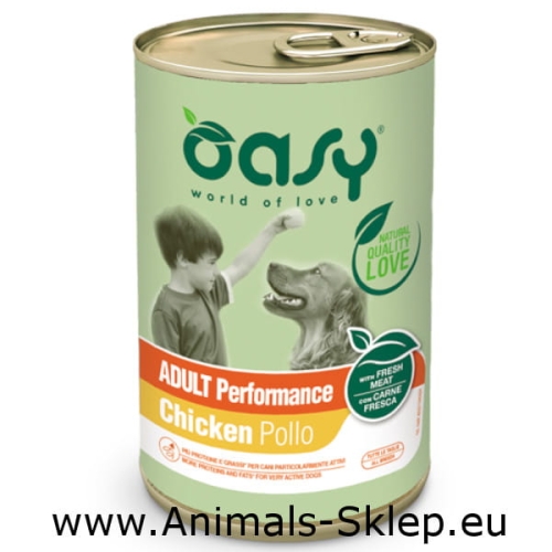 Oasy Lifestage Pate Adult Performance kurczak 400g