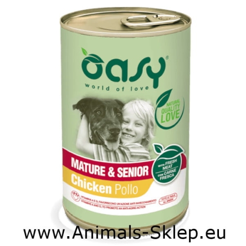 Oasy Lifestage Pate Adult Mature Senior kurczak 400g