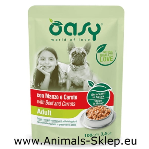 Oasy Stripsy w sosie Adult wołowina 100g