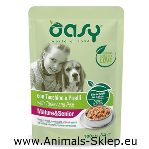 Oasy Stripsy w sosie Mature Senior Indyk 100g