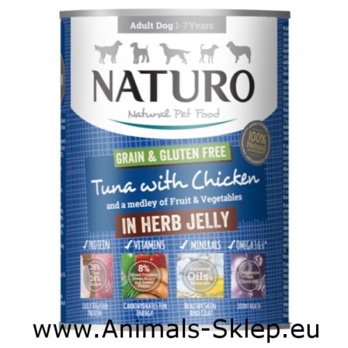 Naturo Grain Free tuńczyk kurczak w galarecie 390g