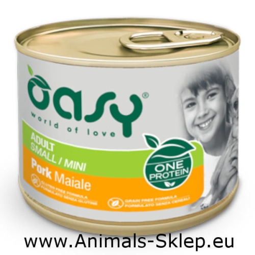 Oasy One Protein Pate Mini Adult wieprzowina 200g