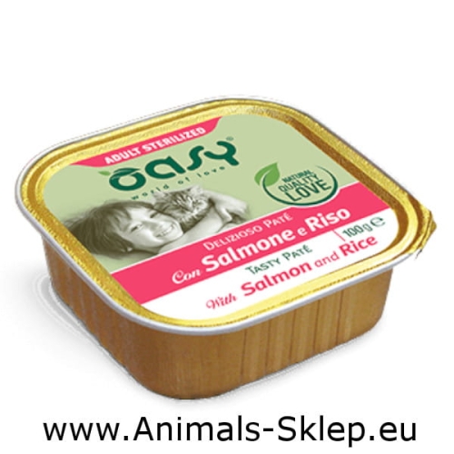 Oasy Deliziozo Pate dla kota Adult Sterile łosoś 100g
