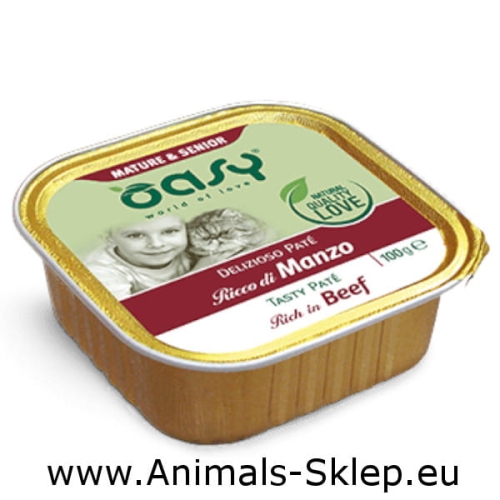 Oasy Deliziozo Pate dla kota Senior wołowina 100g