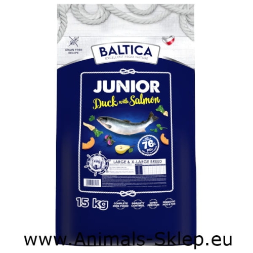 Baltica Junior Kaczka Łosoś Large 15kg