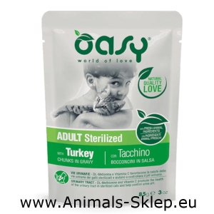 Oasy kawałki w sosie dla kota Adult sterile indyk 85g