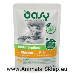 Oasy kawałki w sosie dla kota Adult sterile kurczak 85g