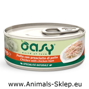 Oasy Natural kurczak szynka puszka dla kota 150g