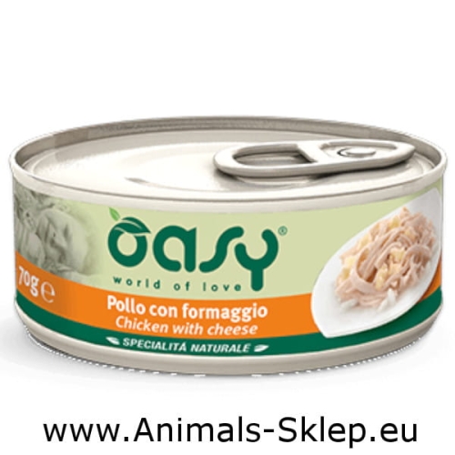 Oasy Natural kurczak ser puszka dla kota 150g