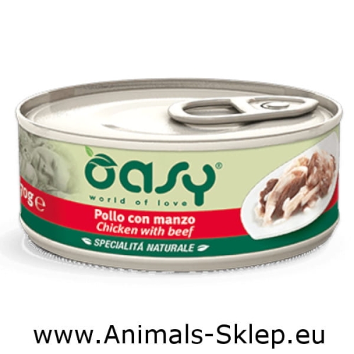 Oasy Natural kurczak wołowina puszka dla kota 150g