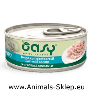 Oasy Natural tuńczyk krewetki puszka dla kota 150g