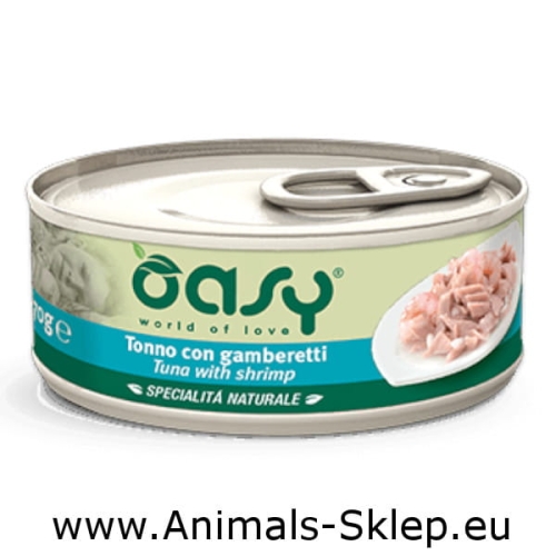 Oasy Natural tuńczyk krewetki puszka dla kota 150g