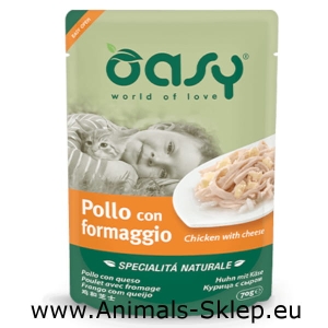 Oasy Natural kurczak ser saszetka dla kota 70g