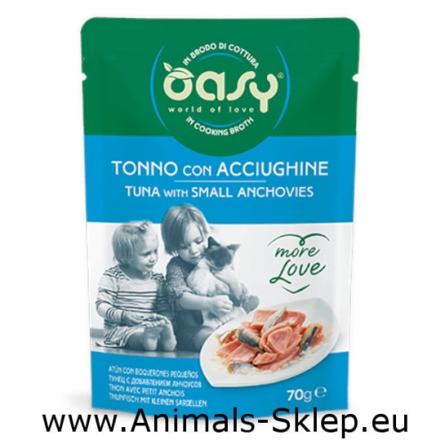 Oasy More Love Tuńczyk Anchovies saszetka dla kota 70g