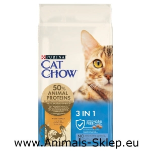 Purina Cat Chow Feline 3in1 Turkey z indykiem 15kg 