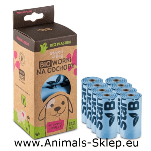 StarchBag Woreczki kompostowalne niebieskie zapas 8x 15szt