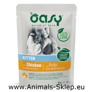 Oasy kawałki w sosie dla kota Kitten kurczak 85g