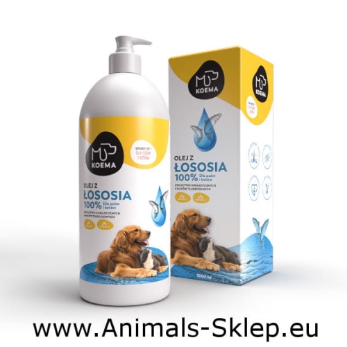 Koema Olej z łososia dla psa i kota 1l