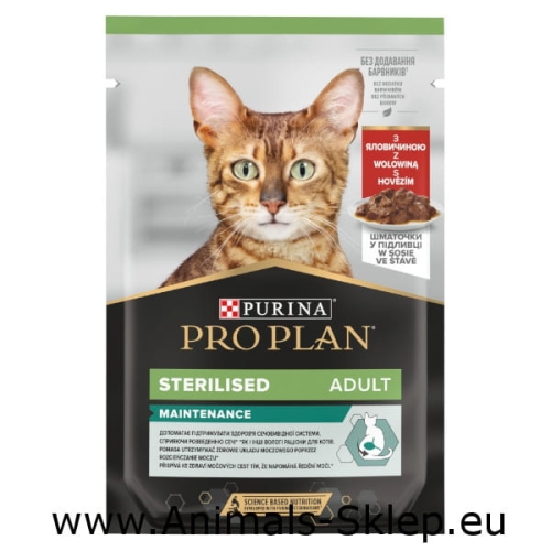 Purina Pro Plan Sterilised z wołowiną saszetka 85g