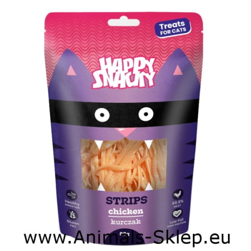 Happy Snacky mini paski z kurczaka dla kota 80g