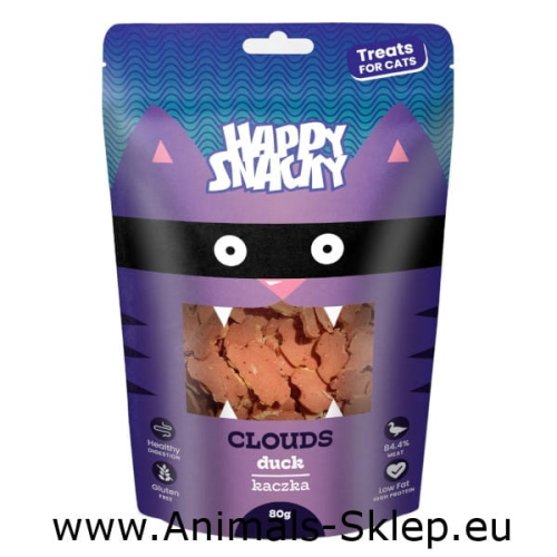 Happy Snacky plasterki chmurki z kaczki dla kota 80g