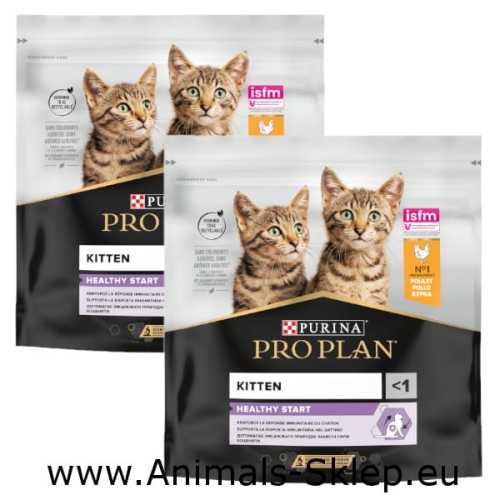 Purina Pro Plan Kitten Healthy Start z kurczakiem dla kociąt 2x 400g