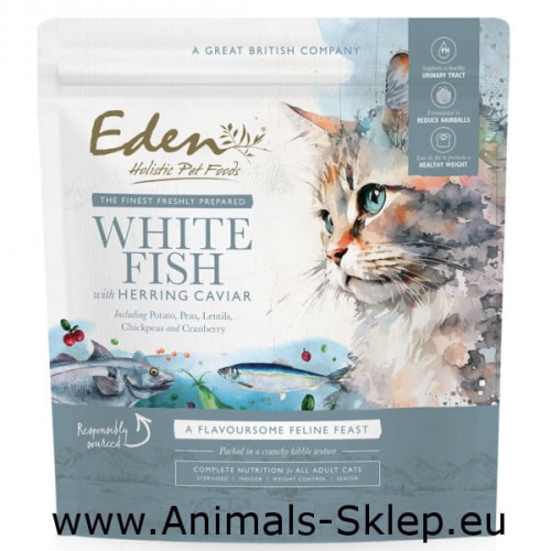 Eden Biała Ryba i Kawior ze Śledzia dla kota 1,5kg