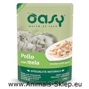 Oasy Natural Kurczak Jabłko saszetka dla kota 70g