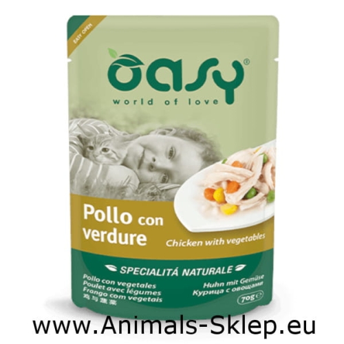 Oasy Natural Kurczak Warzywa saszetka dla kota 70g