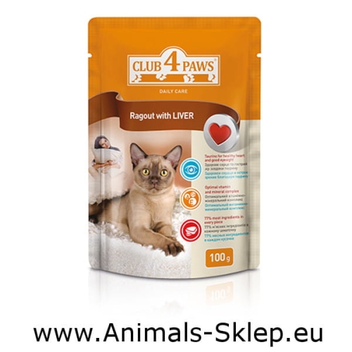 Club 4 Paws - 4 Łapy - Ragout z wątróbką 5x 100g