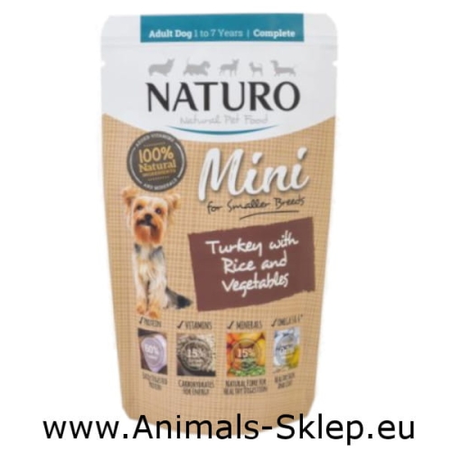 Naturo Mini Indyk ryż warzywa 150g