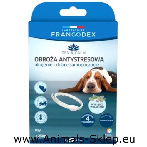 Francodex obroża antystresowa z walerianą 60cm poniżej 25kg