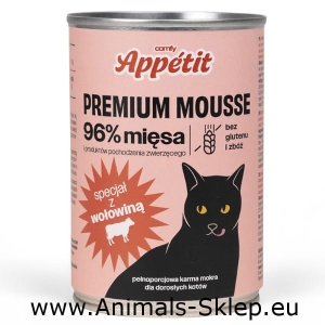 Comfy Appetit Premium puszka dla kota z wołowiną 400g
