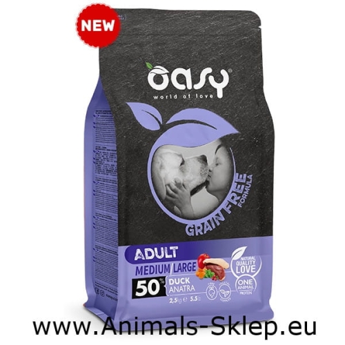 Oasy Grain Free Medium Large Adult Kaczka 12kg