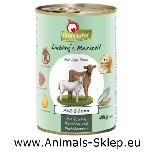GranataPet Liebling's Mahlzeit Cielęcina Jagnięcina 400g