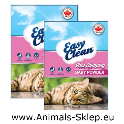 Easy Clean Pestell Baby Powder żwirek zbrylający bentonit sodowy 2 x 15kg