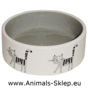 Yarro miska ceramiczna Wesoły Kot z szarym środkiem 12,5cm