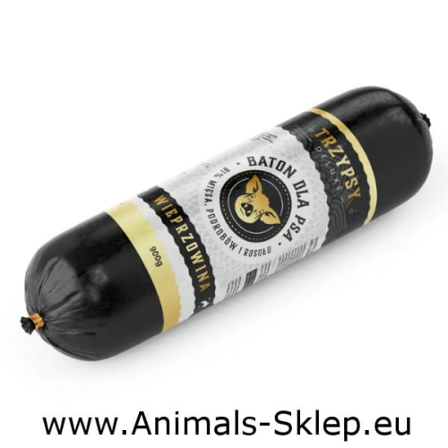 Happy Snacky TrzyPsy Deluxe baton monobiałkowy wieprzowina 900g