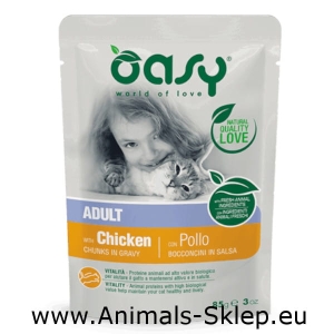 Oasy kawałki w sosie dla kota Adult kurczak 85g