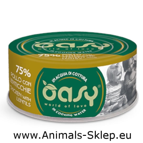Oasy More Love kurczak soczewica puszka dla kota 70g