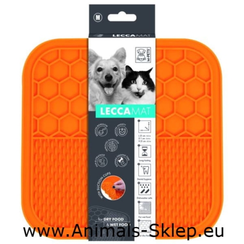 M-Pets Leeca Mat mata sensoryczna do lizania pomarańczowa M 21cm